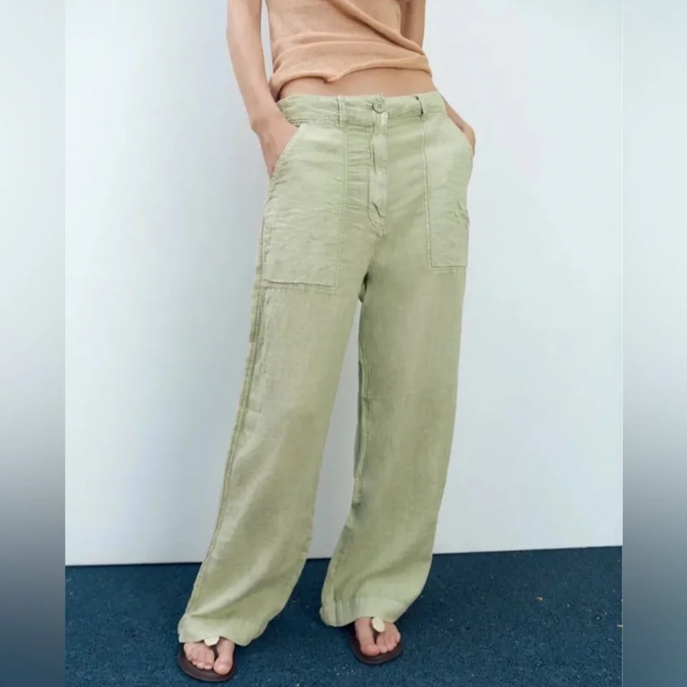 Zara | 30.5” Linen Wide Leg Pants